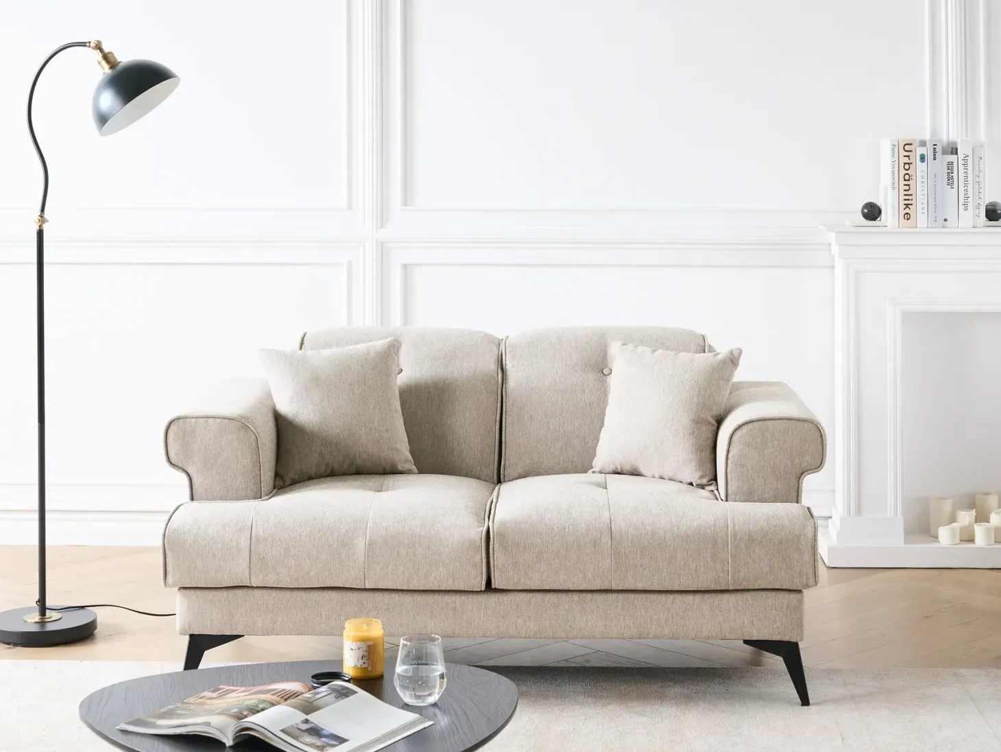Sofa 2 personers SKIVE Brungrå