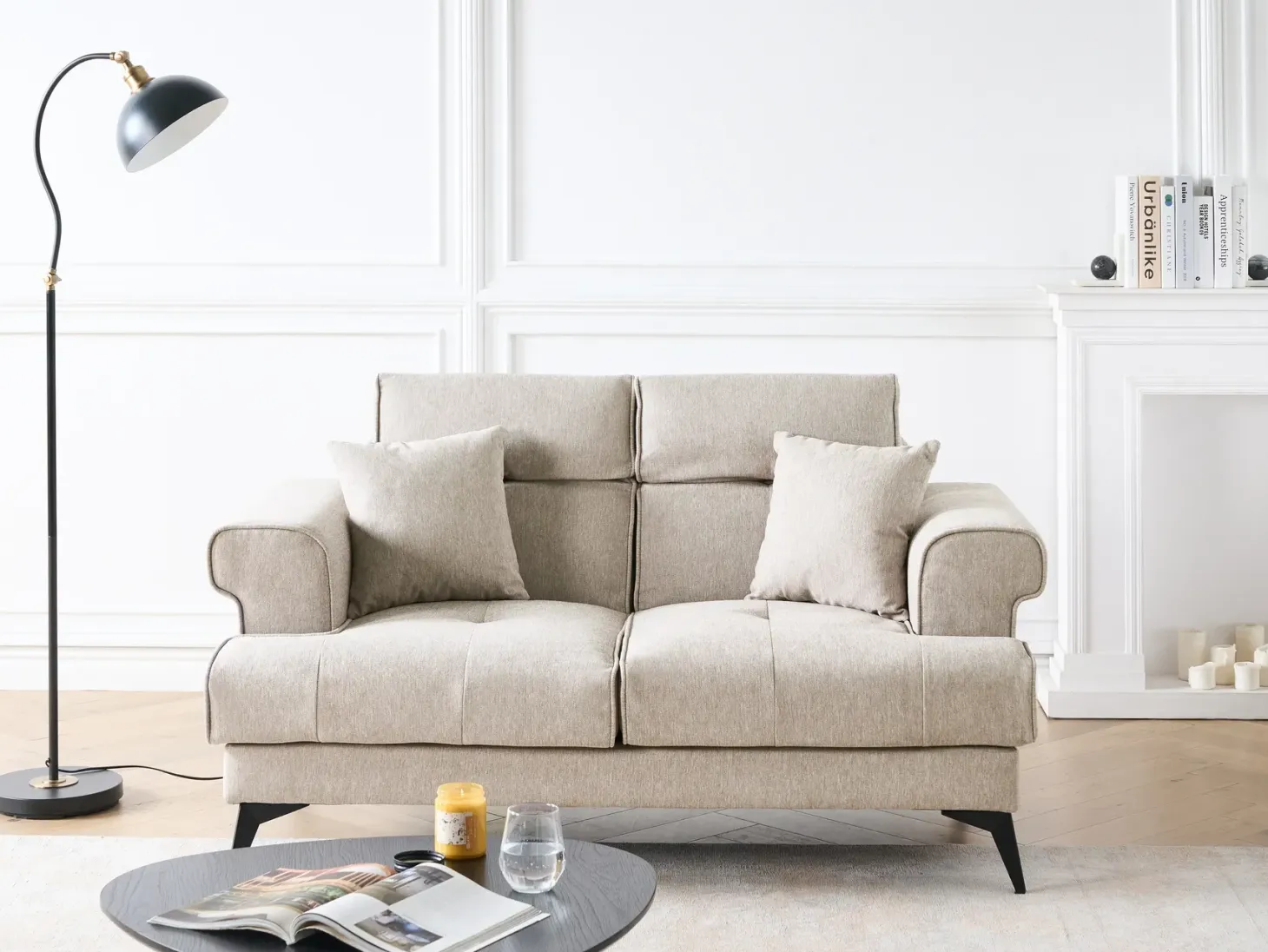 Sofa 2 personers SKIVE Brungrå