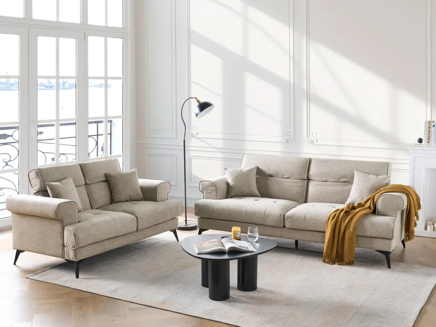 Sofa 2 personers SKIVE Brungrå