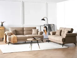 Sofa 3 personers SKIVE Lysebrun