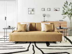Sofa 3 personers SOKNA Sennepsgul med sofabord