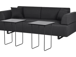 Sofa 3 personers SOKNA Sort med sofabord