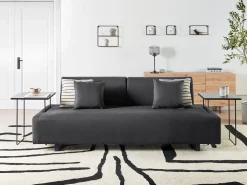 Sofa 3 personers SOKNA Sort med sofabord