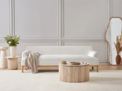 Sofa 3 personers SOSJO Boucle Cremehvid