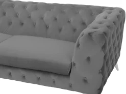 Sofa 3 personers SOTRA Velour Grå