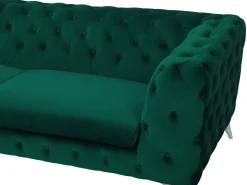 Sofa 3 personers SOTRA Velour Smaragdgrøn