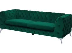 Sofa 3 personers SOTRA Velour Smaragdgrøn