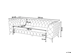 Sofa 3 personers SOTRA Velour Smaragdgrøn