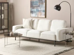Sofa 3 personers SOVIK Boucle Cremehvid