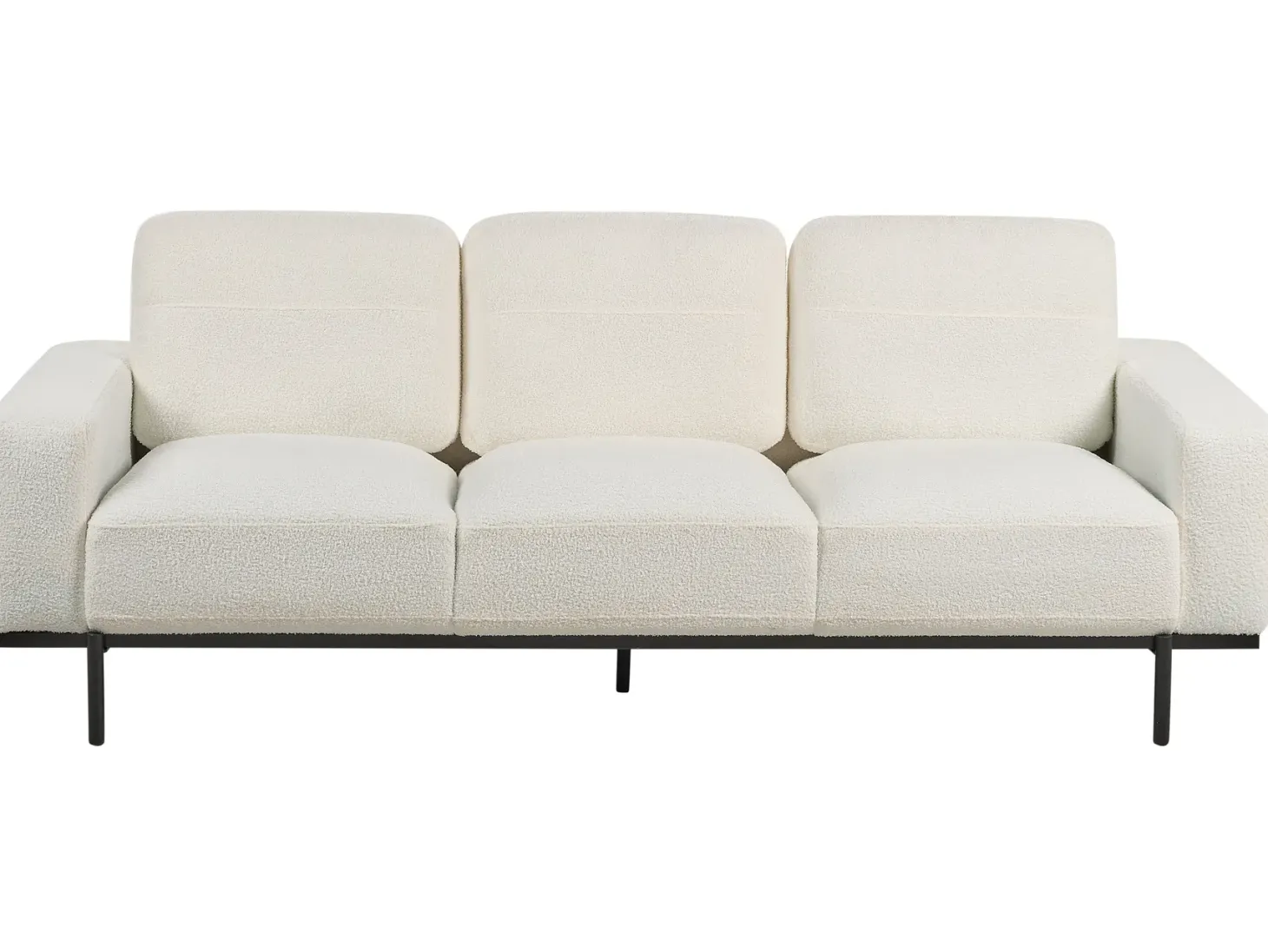 Sofa 3 personers SOVIK Boucle Cremehvid