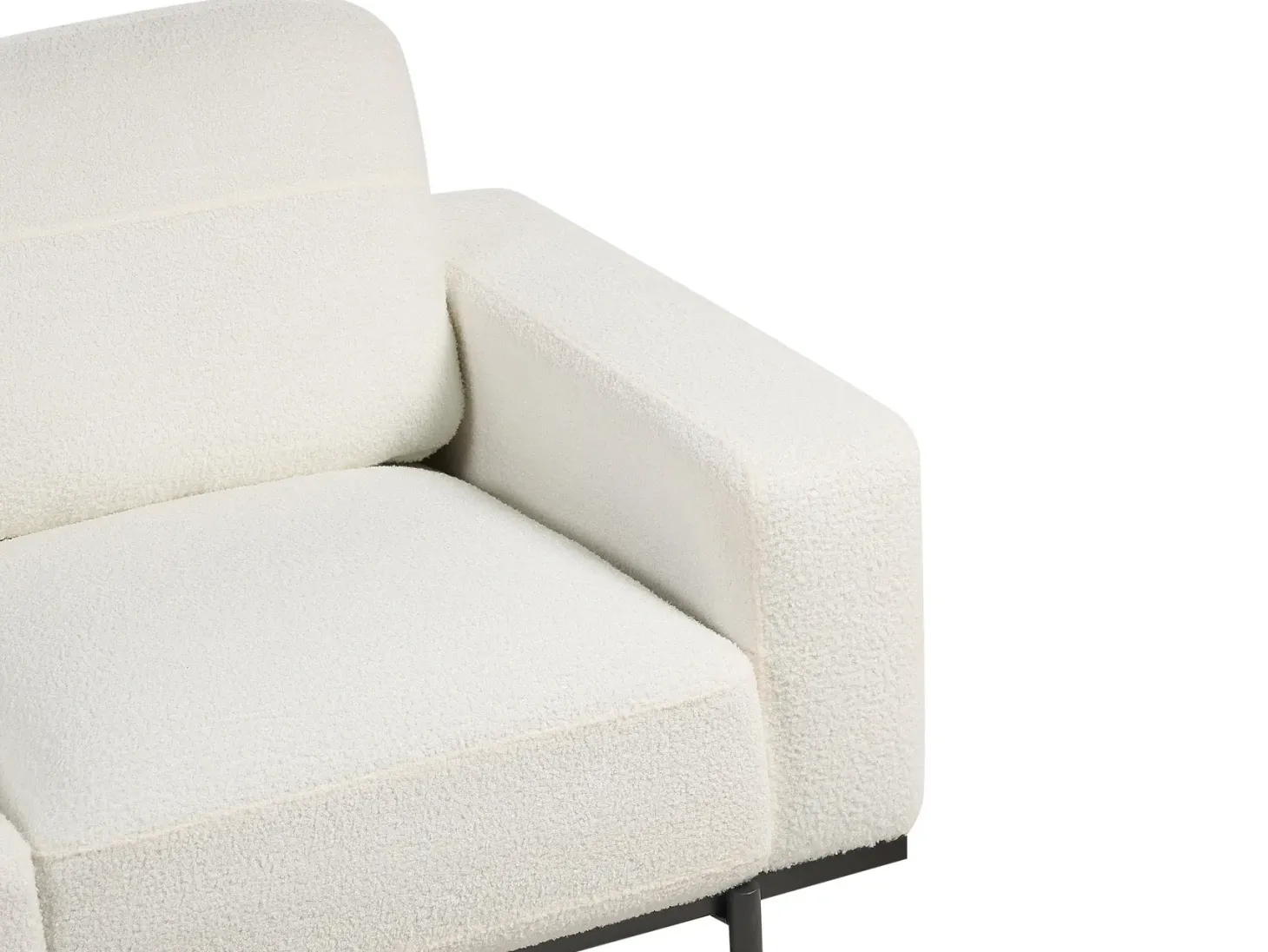 Sofa 3 personers SOVIK Boucle Cremehvid