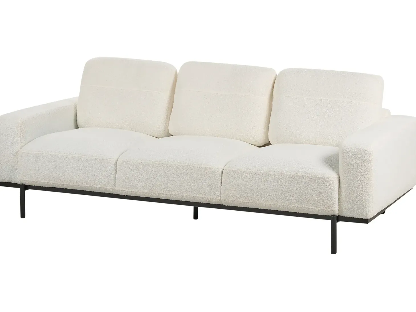 Sofa 3 personers SOVIK Boucle Cremehvid