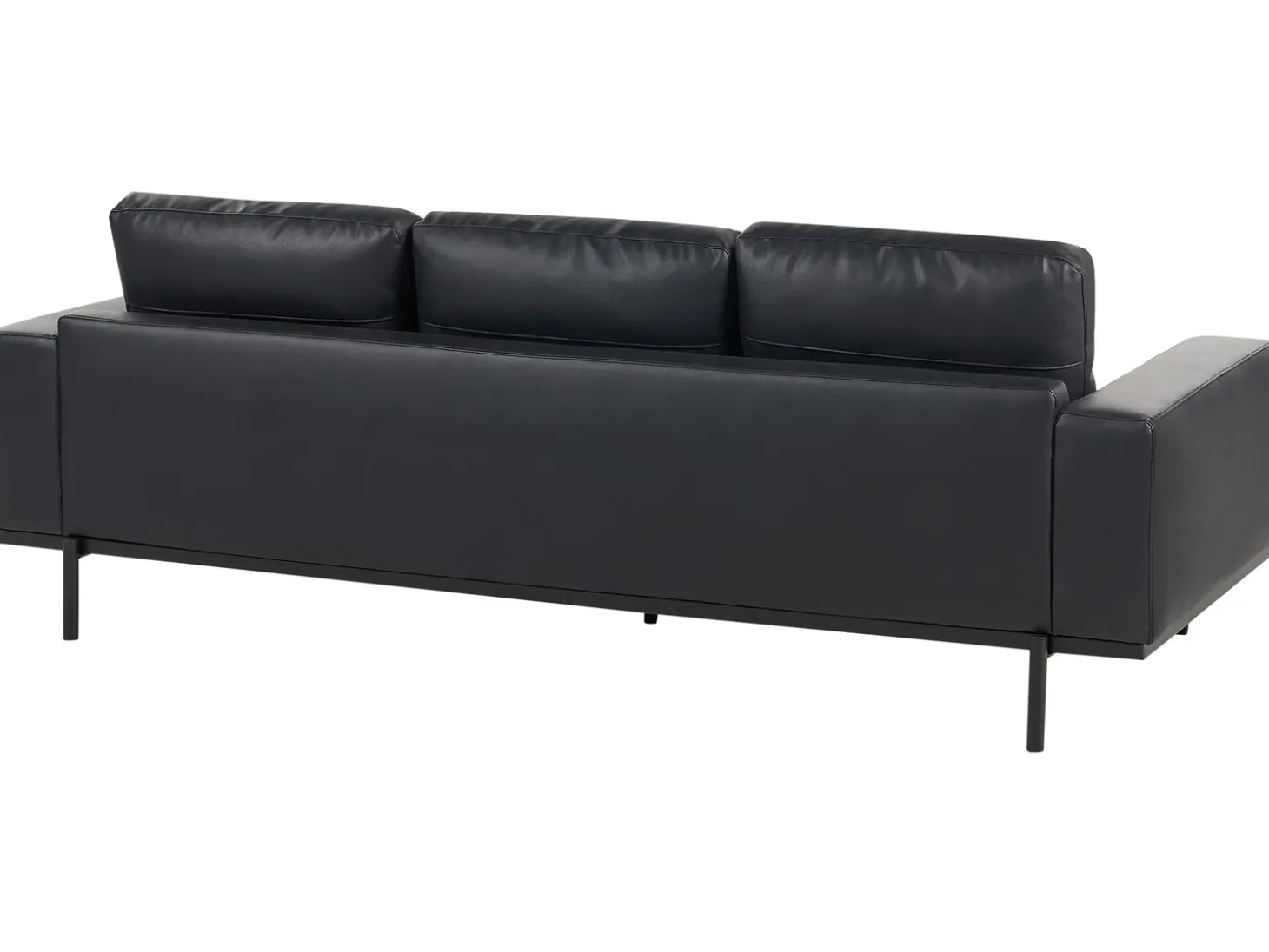 Sofa 3 personers SOVIK Kunstlæder Sort