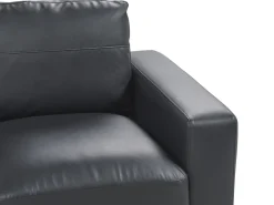 Sofa 3 personers SOVIK Kunstlæder Sort