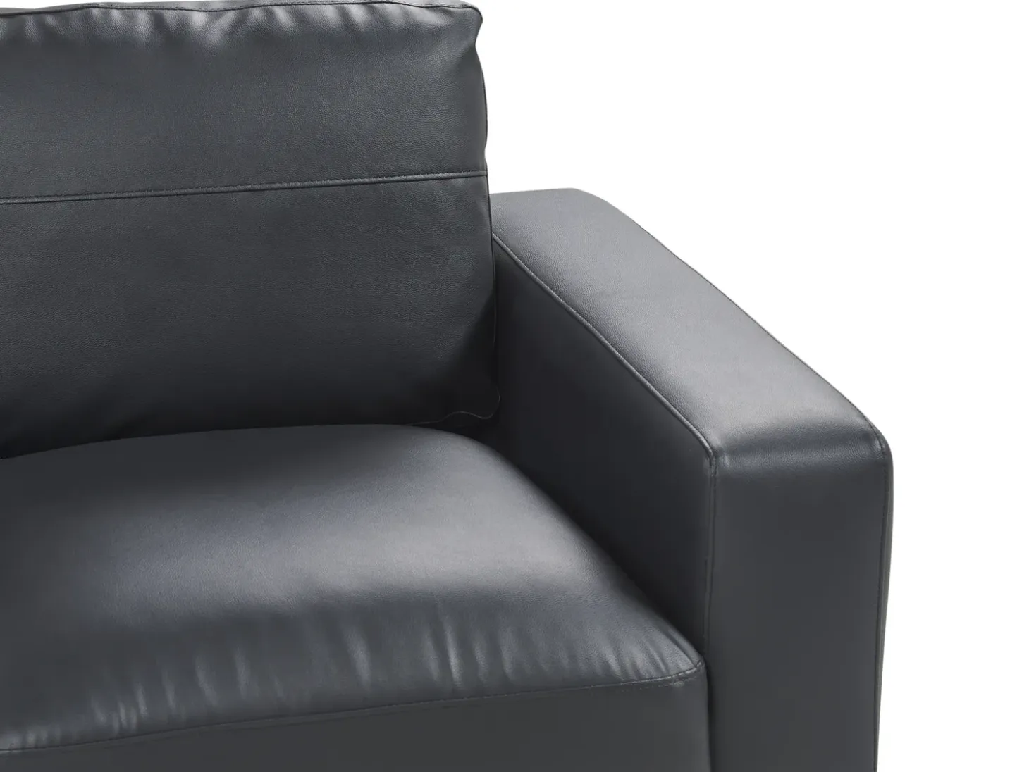 Sofa 3 personers SOVIK Kunstlæder Sort