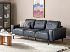 Sofa 3 personers SOVIK Kunstlæder Sort