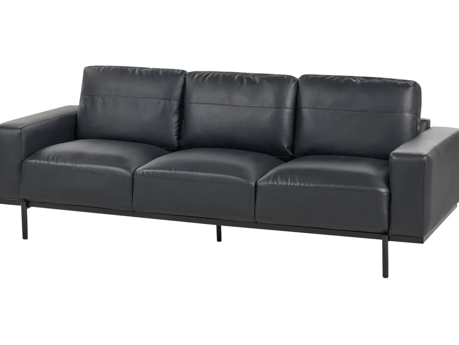 Sofa 3 personers SOVIK Kunstlæder Sort