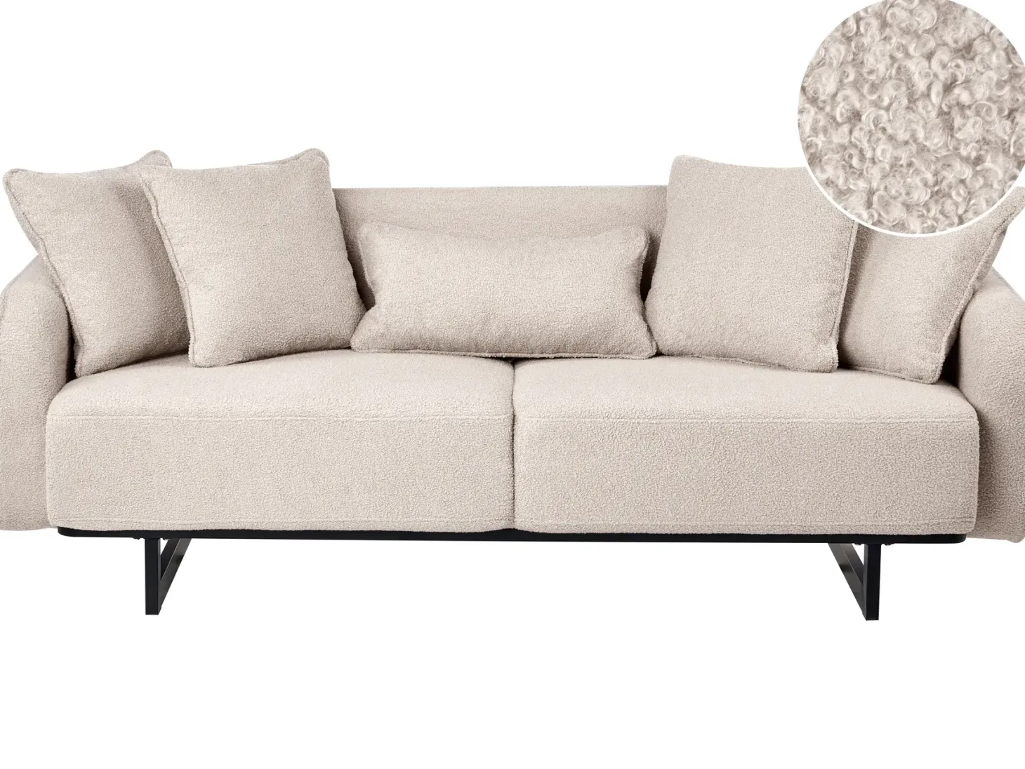 Sofa 3 personers SVANEK Boucle Beige