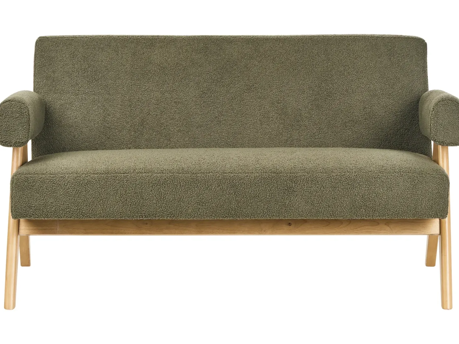 Sofa 2 personers TAMRE Boucle Grøn/ Lysebrun