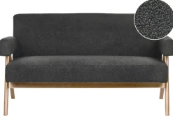 Sofa 2 personers TAMRE Boucle Sort/ mørkebrun