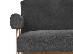 Sofa 2 personers TAMRE Boucle Sort/ mørkebrun