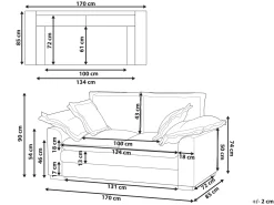 Sofa 2 personers TIRRO Fløjl Hvid