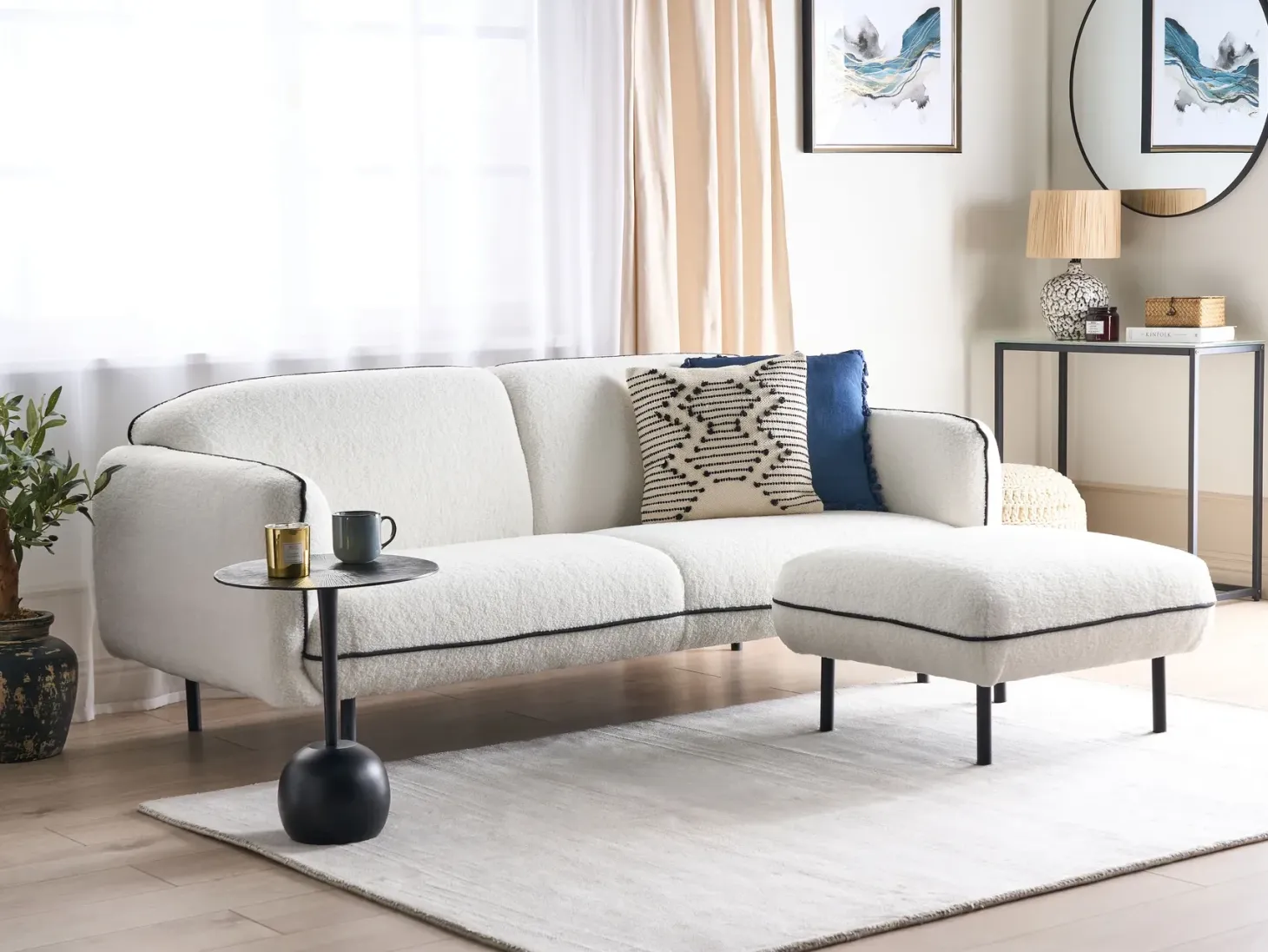 Sofa 3 personers TONSBERG Boucle Hvid
