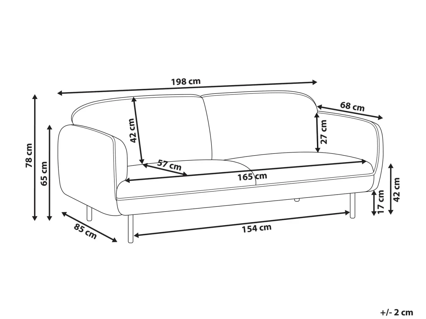 Sofa 3 personers TONSBERG Lys Beige