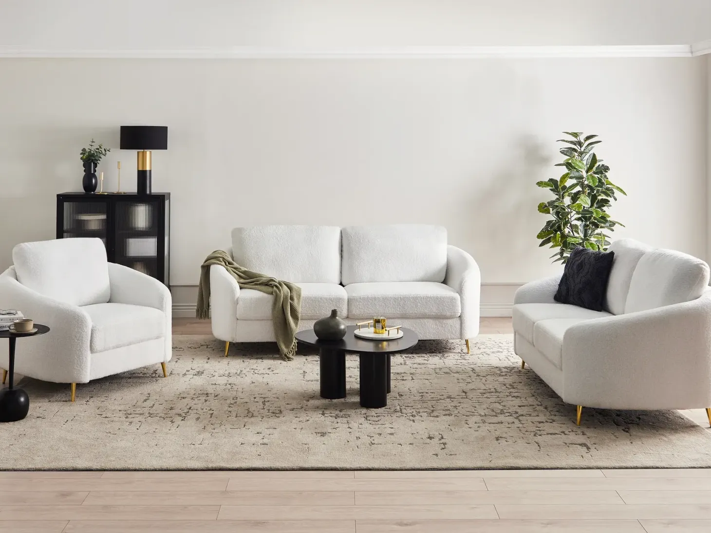 Sofa 3 personers TROSA Boucle Hvid