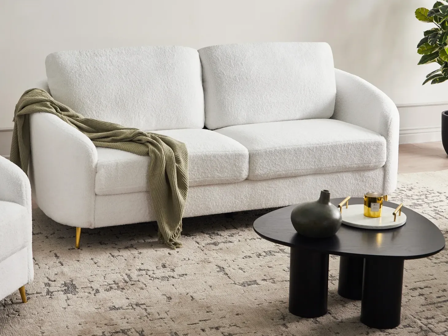 Sofa 3 personers TROSA Boucle Hvid