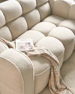 Sofa 2 personers UTANA Boucle Cremehvid