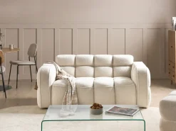 Sofa 2 personers UTANA Boucle Cremehvid