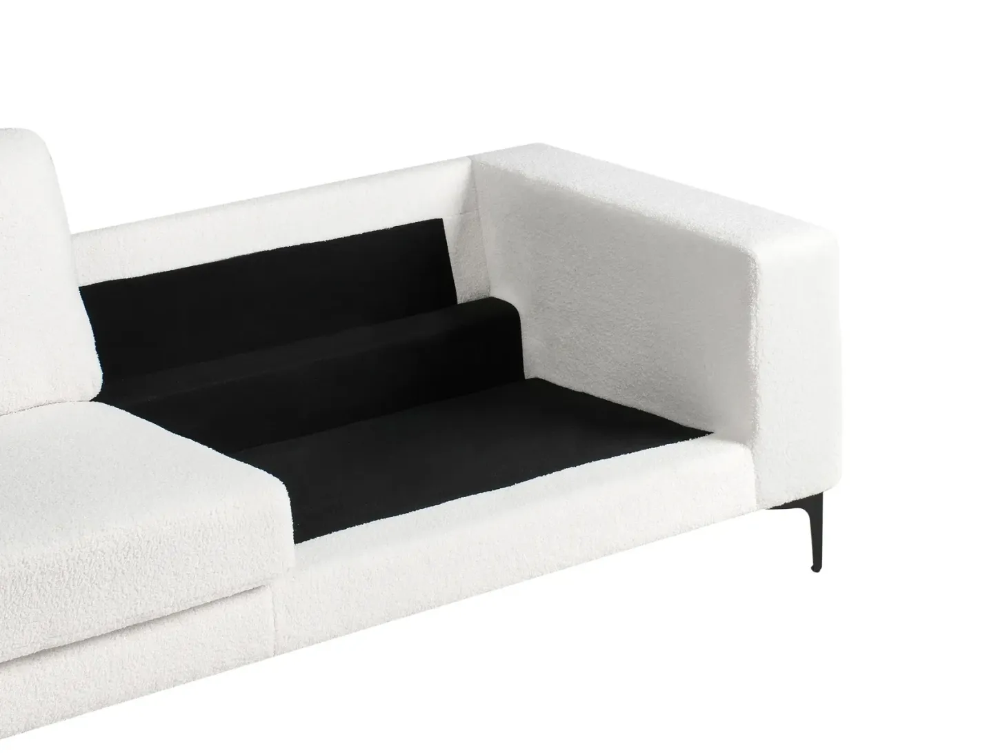 Sofa 3 personers VADSTENA Boucle Cremehvid