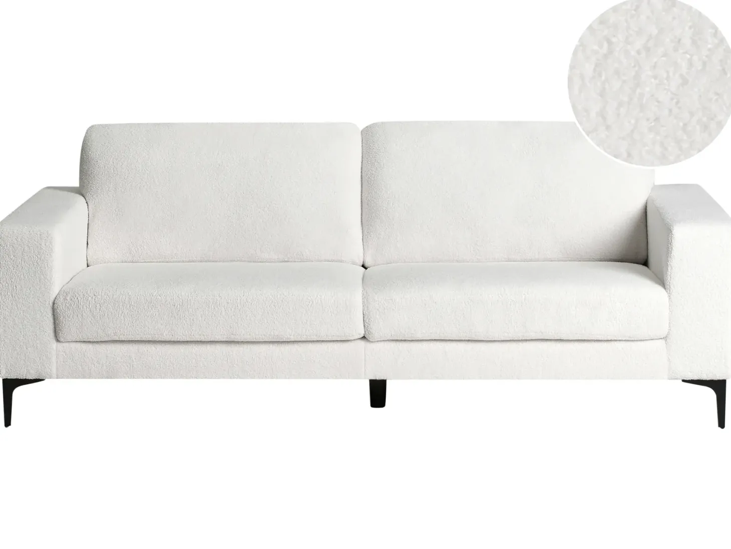 Sofa 3 personers VADSTENA Boucle Cremehvid