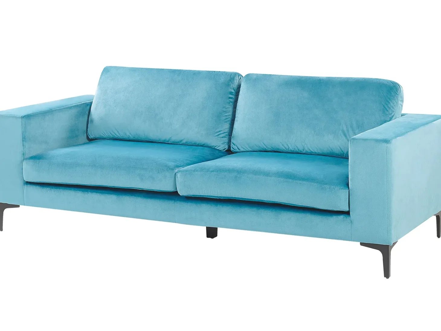 Sofa 3 personers VADSTENA Velour Himmelblå
