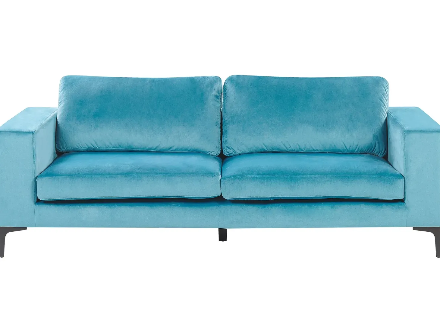 Sofa 3 personers VADSTENA Velour Himmelblå