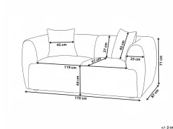 Sofa 2 personers VALBY Boucle Beige