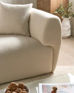 Sofa 2 personers VALBY Boucle Cremehvid