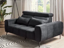 Sofa 2 personers VEGAMO Velour Sort