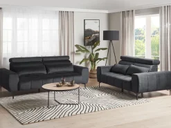 Sofa 2 personers VEGAMO Velour Sort