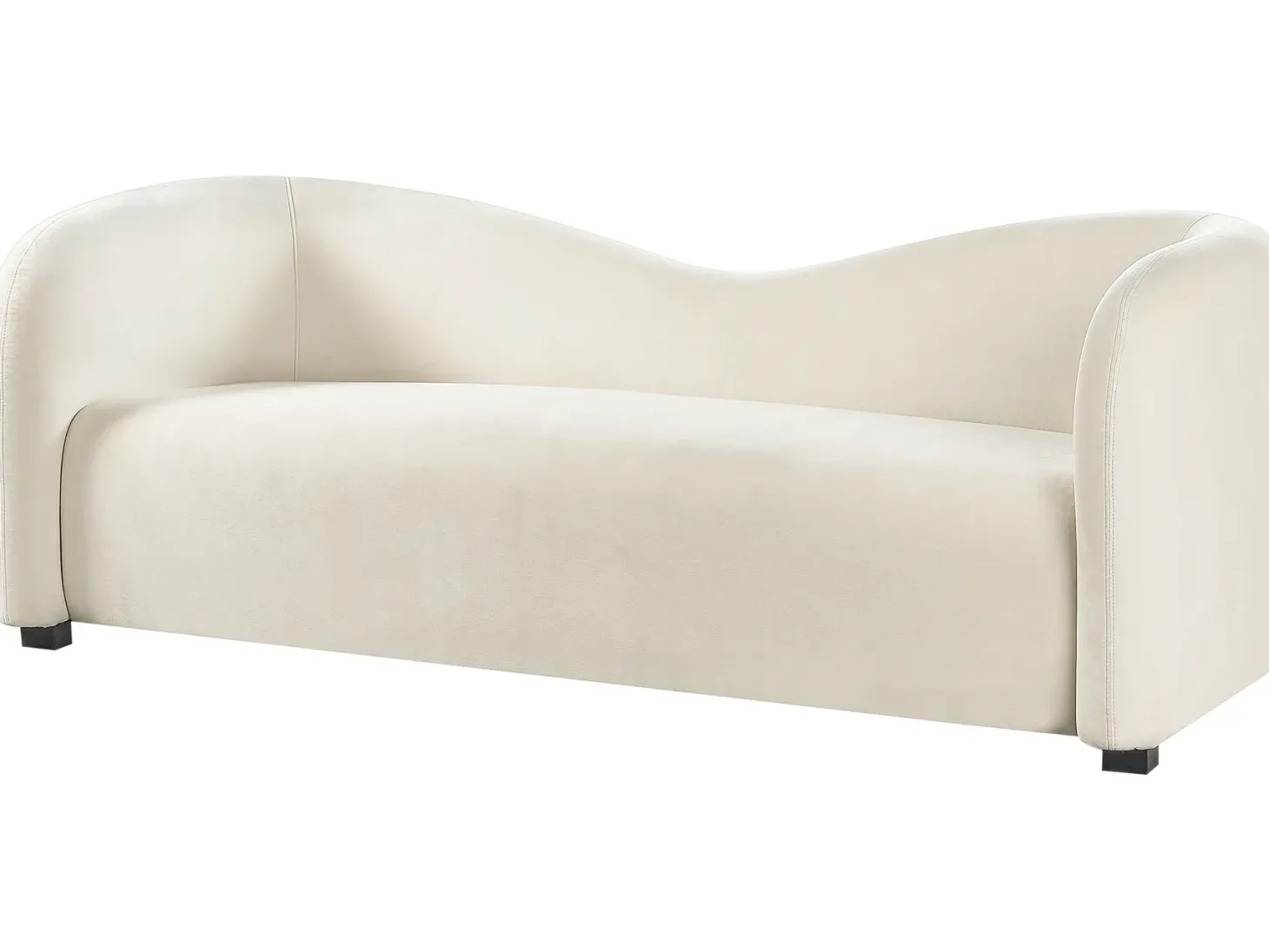 Sofa 3 personers VELTADA Velour Cremehvid