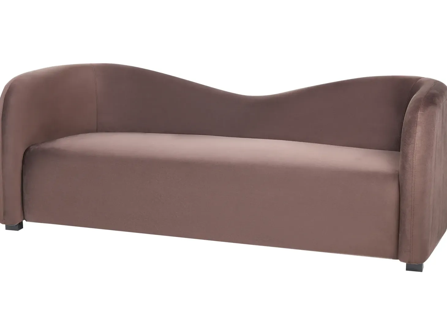 Sofa 3 personers VELTADA Velour Mørkebrun