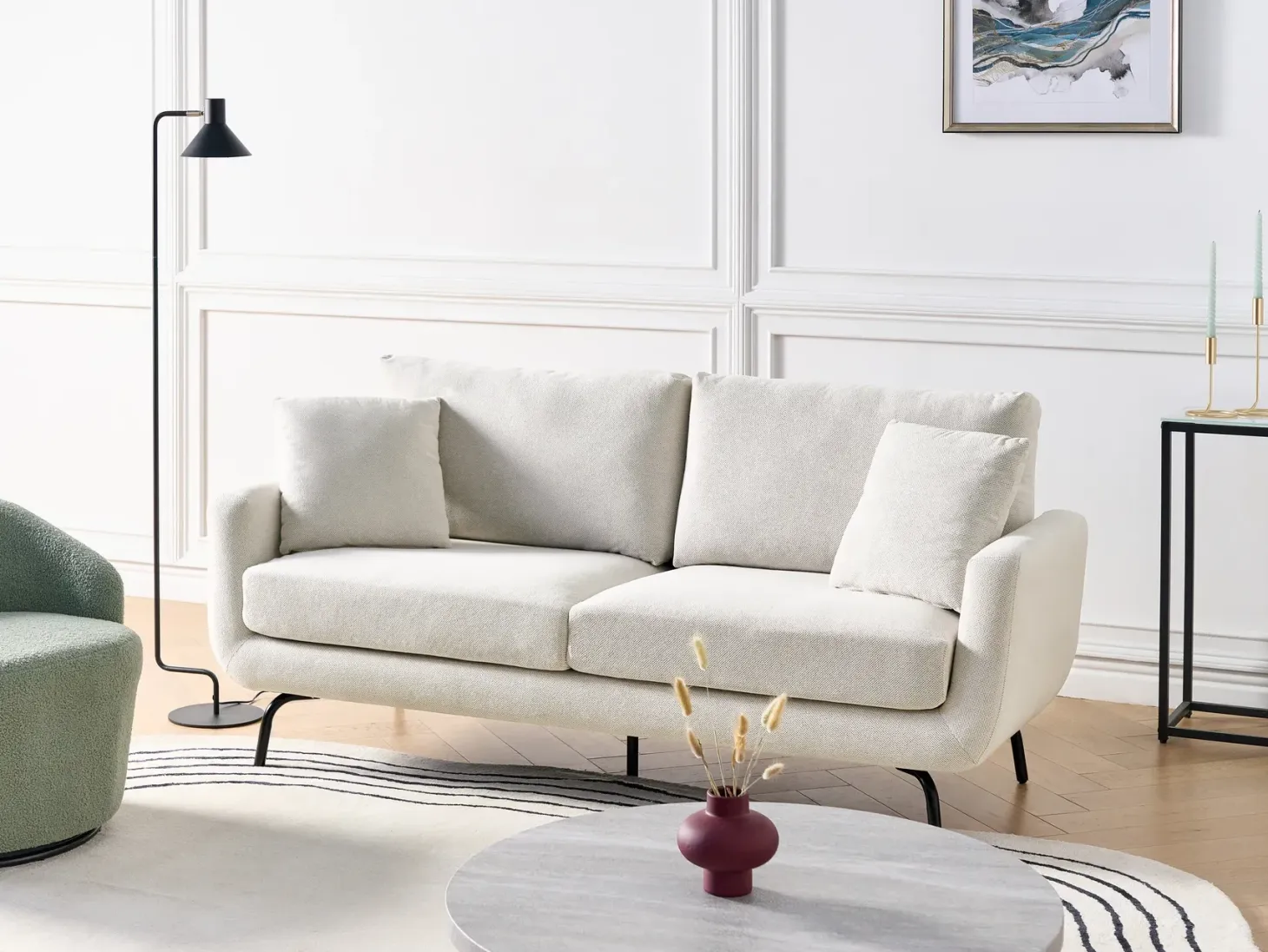 Sofa 3 personers VESALA Cremehvid