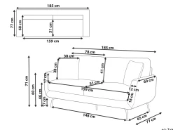 Sofa 3 personers VESALA Lysebrun
