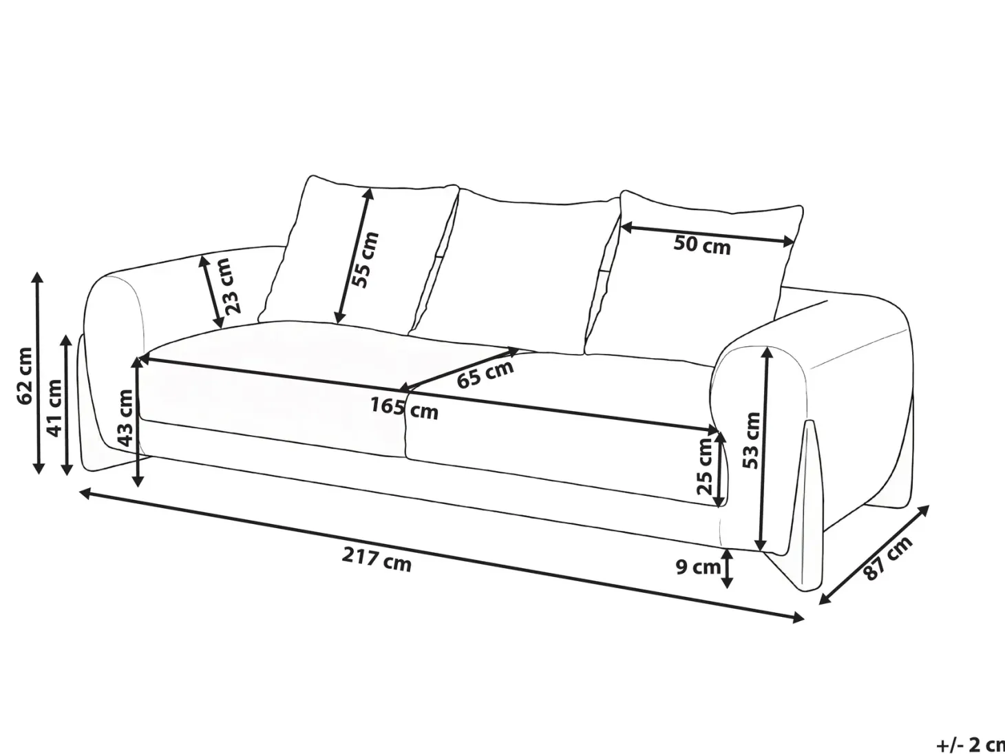 Sofa 3 personers VINLIDEN Sort