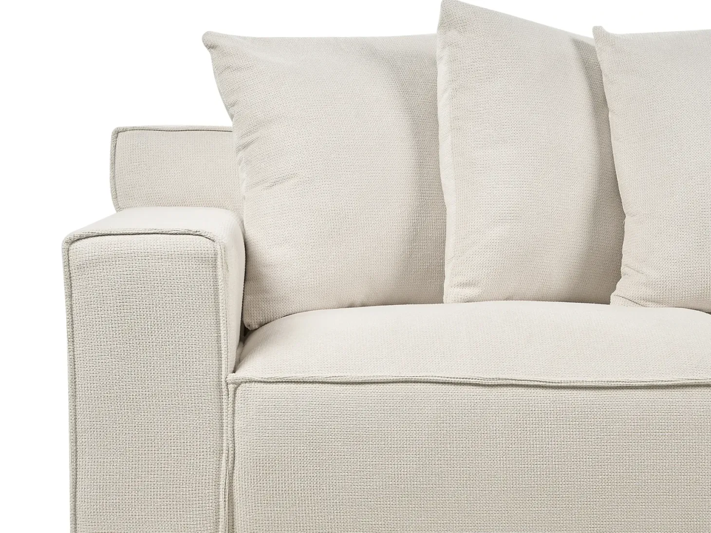Sofa 3 personers VISKAN Chenille Cremehvid