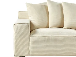 Sofa 3 personers VISKAN Fløjl Lys Beige