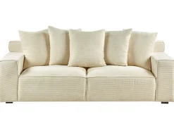 Sofa 3 personers VISKAN Fløjl Lys Beige