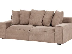 Sofa 3 personers VISKAN Fløjl Sand Beige