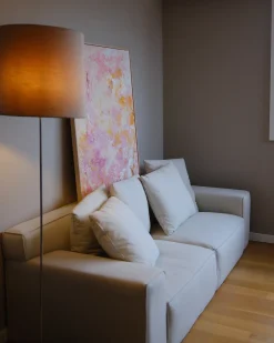Sofa 3 personers VISKAN Velour Cremehvid